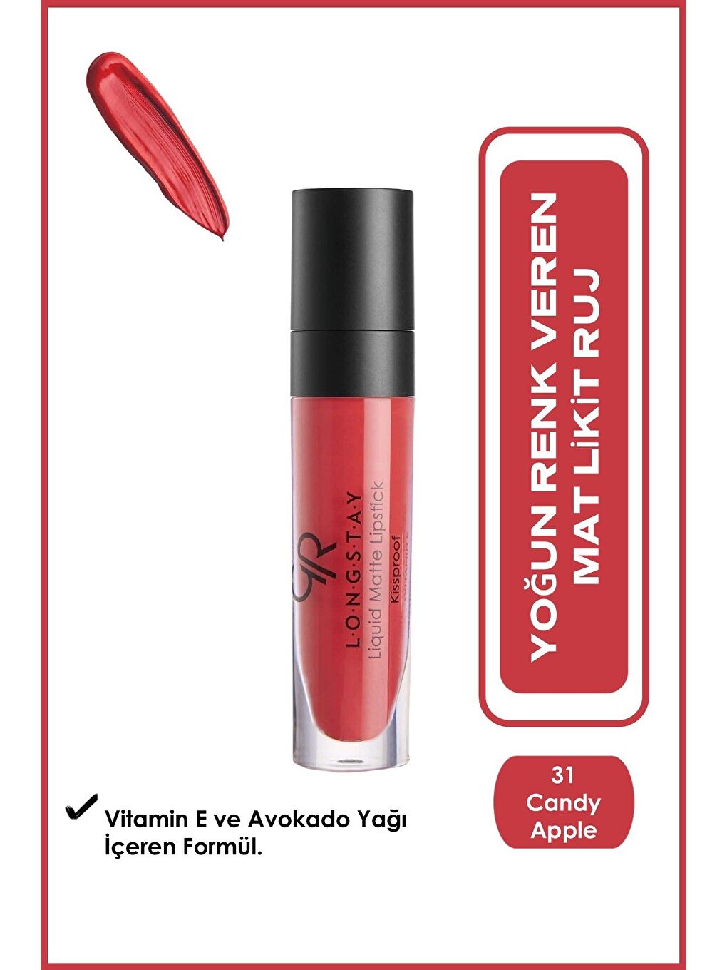 Longstay Liquid Matte Lipstick No: 31 Candy Apple - Likit Mat Ruj