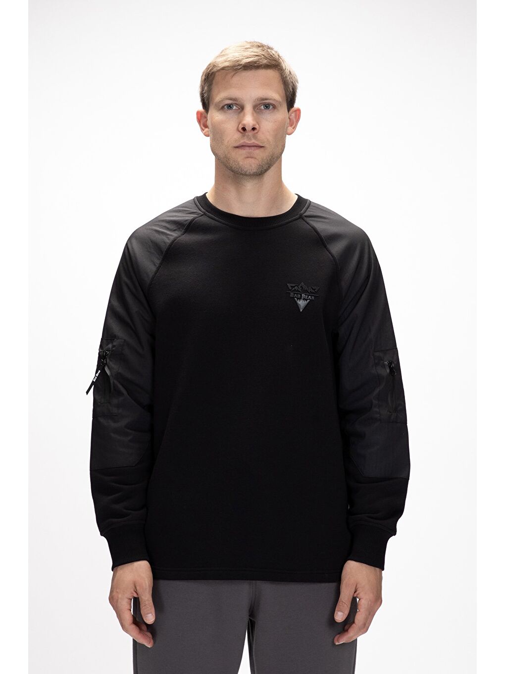 Siyah Hill Si̇yah Crewneck Erkek Sweatshirt