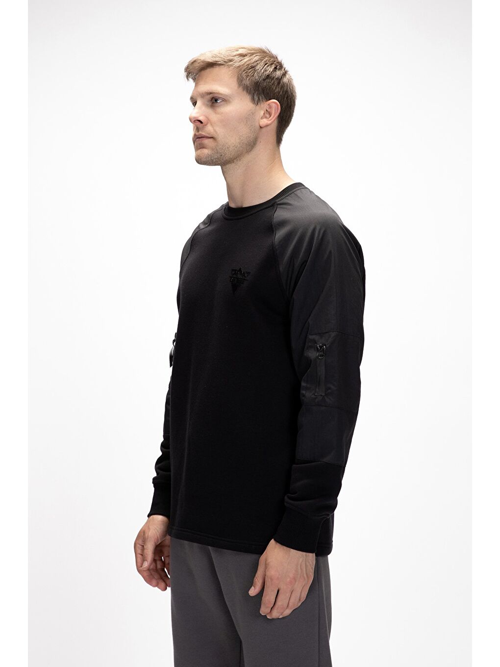 Siyah Hill Si̇yah Crewneck Erkek Sweatshirt-1