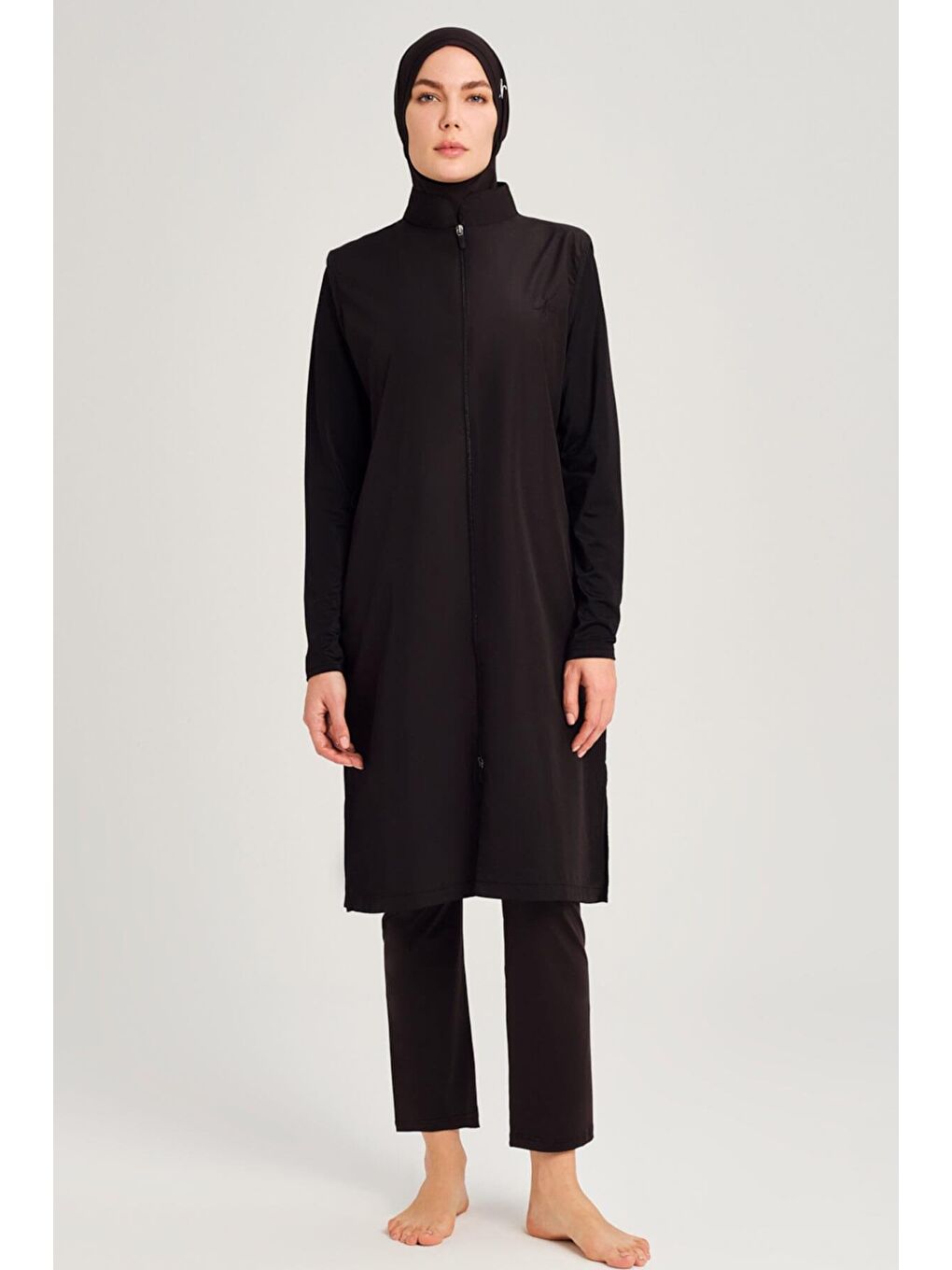 Siyah Jileli Tam Tesettür Mayo Üstü 6025