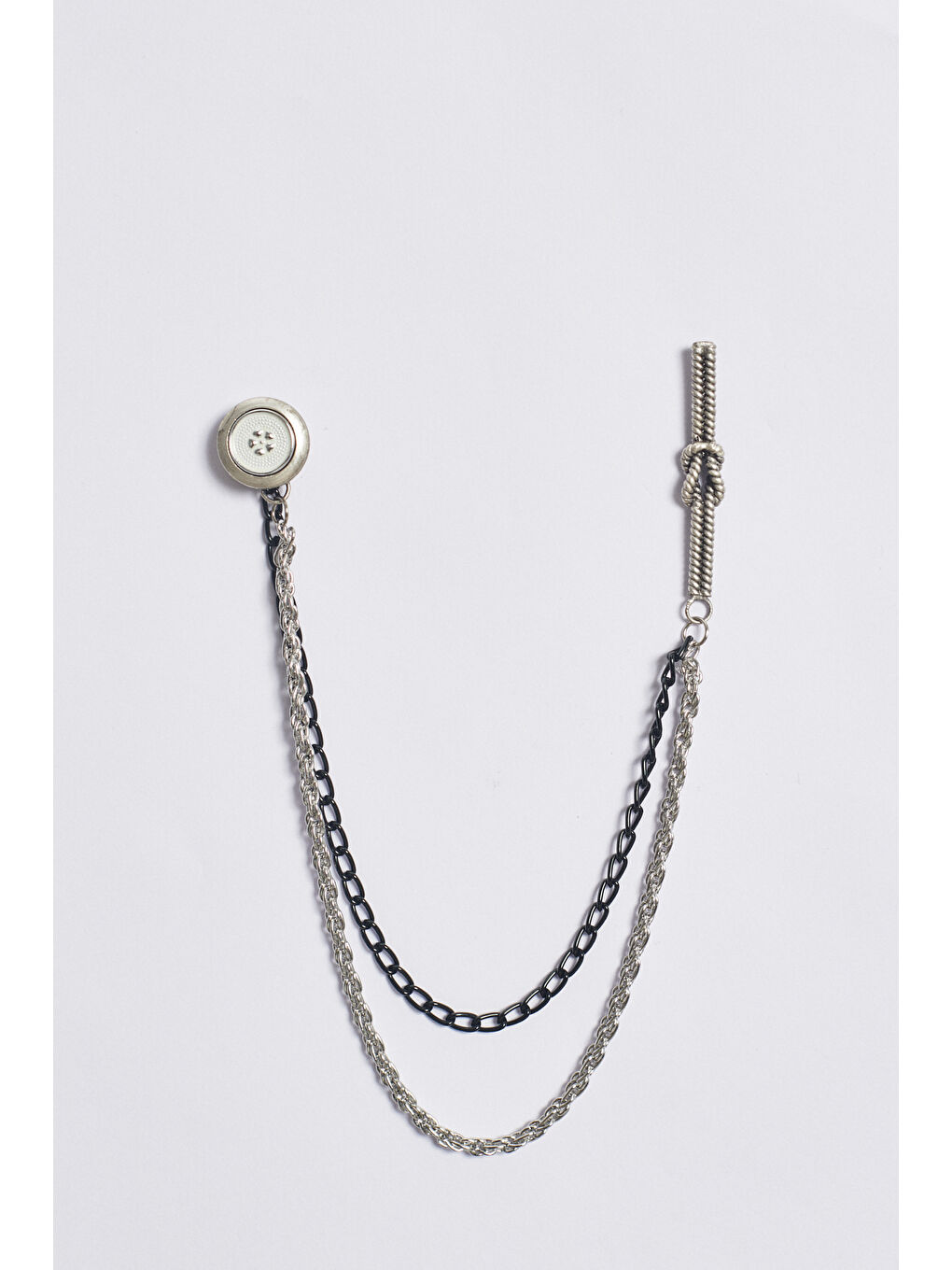 Gri Erkek Gümüş Metal Gümüş Renk Broş