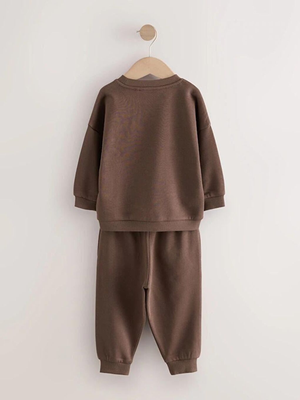 Erkek Çocuk Pamuklu Kahverengi Choco Milk Baskılı Eşofman Takım - Rahat Günlük Stil-3