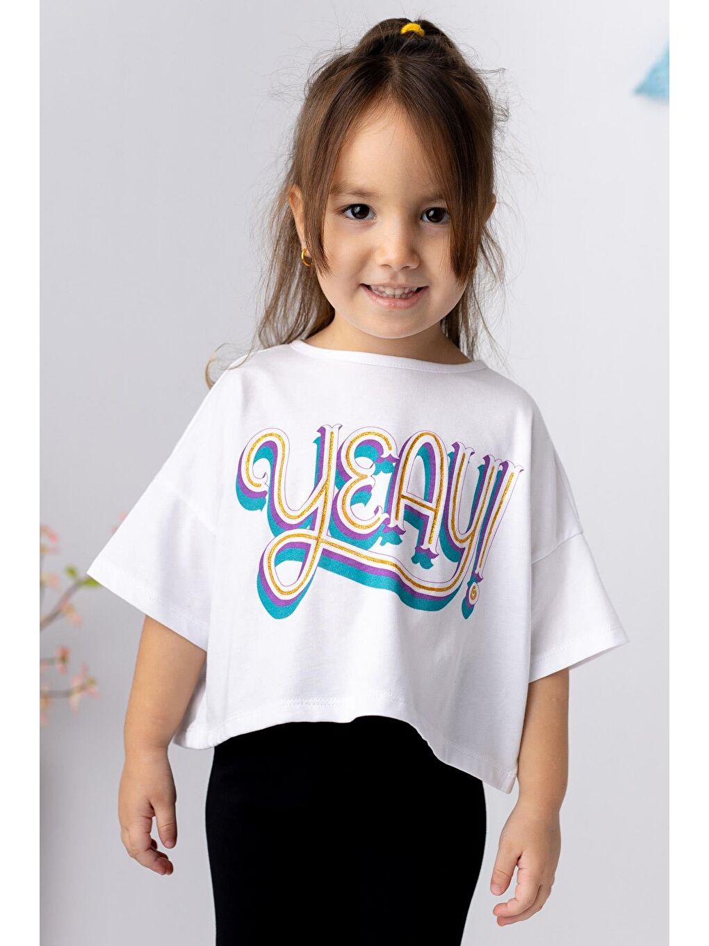 ZEYLAND Beyaz Kız Çocuk Basic Crop Tshirt - 1