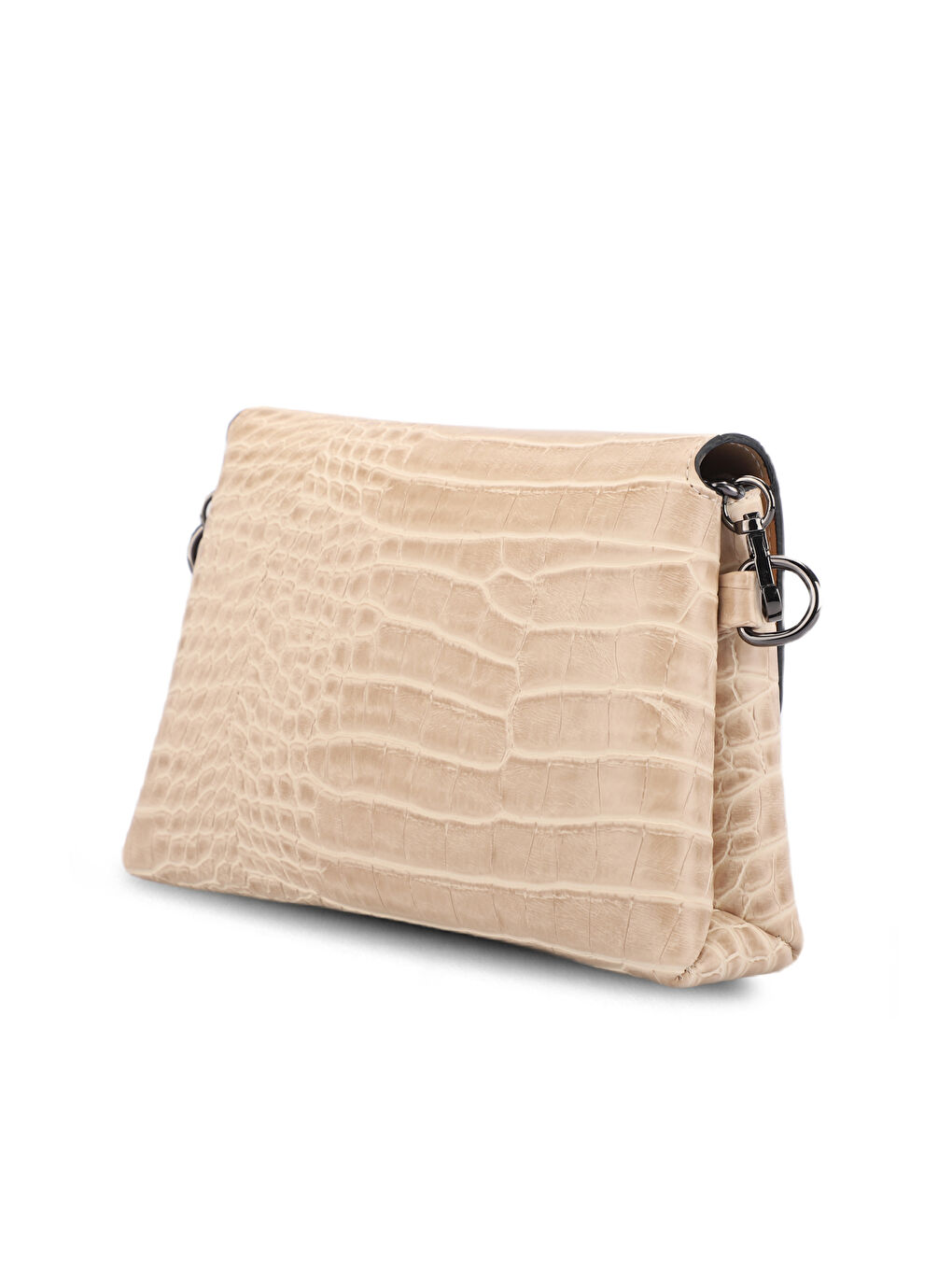 Bej TORINO KROKO Kadın Açık Kahve Omuz Çantası-2