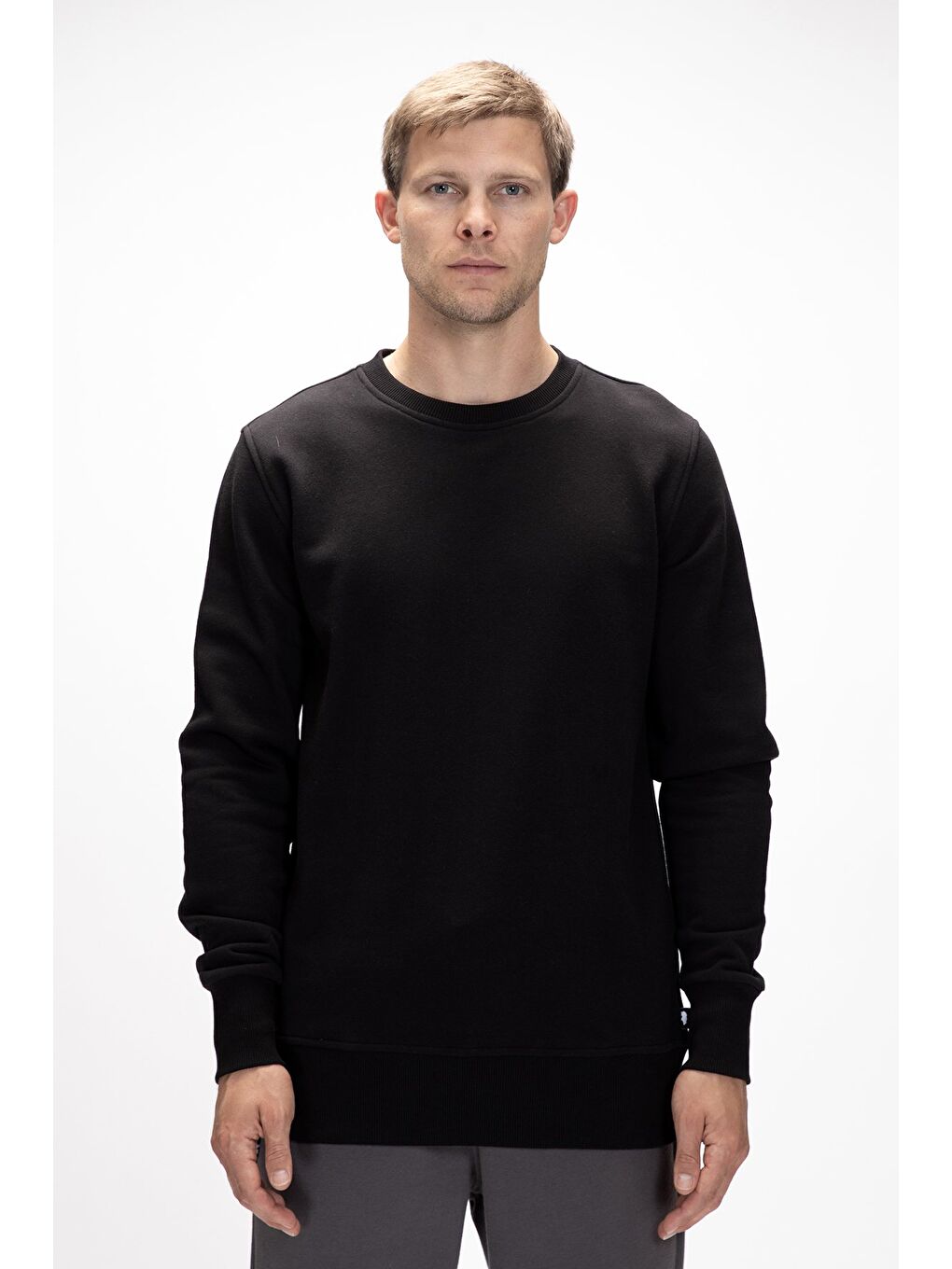 Siyah Corner Si̇yah Crewneck Erkek Sweatshirt