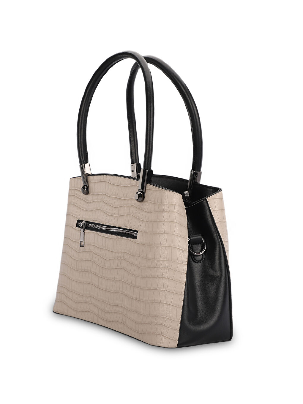 ROMA KROKO Kadın El Çantası Bej-2