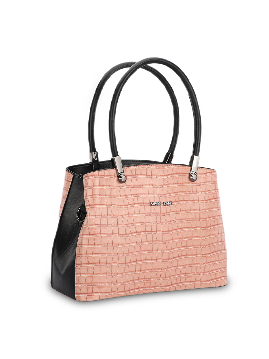 Pembe ROMA KROKO Kadın El Çantası Pudra-1