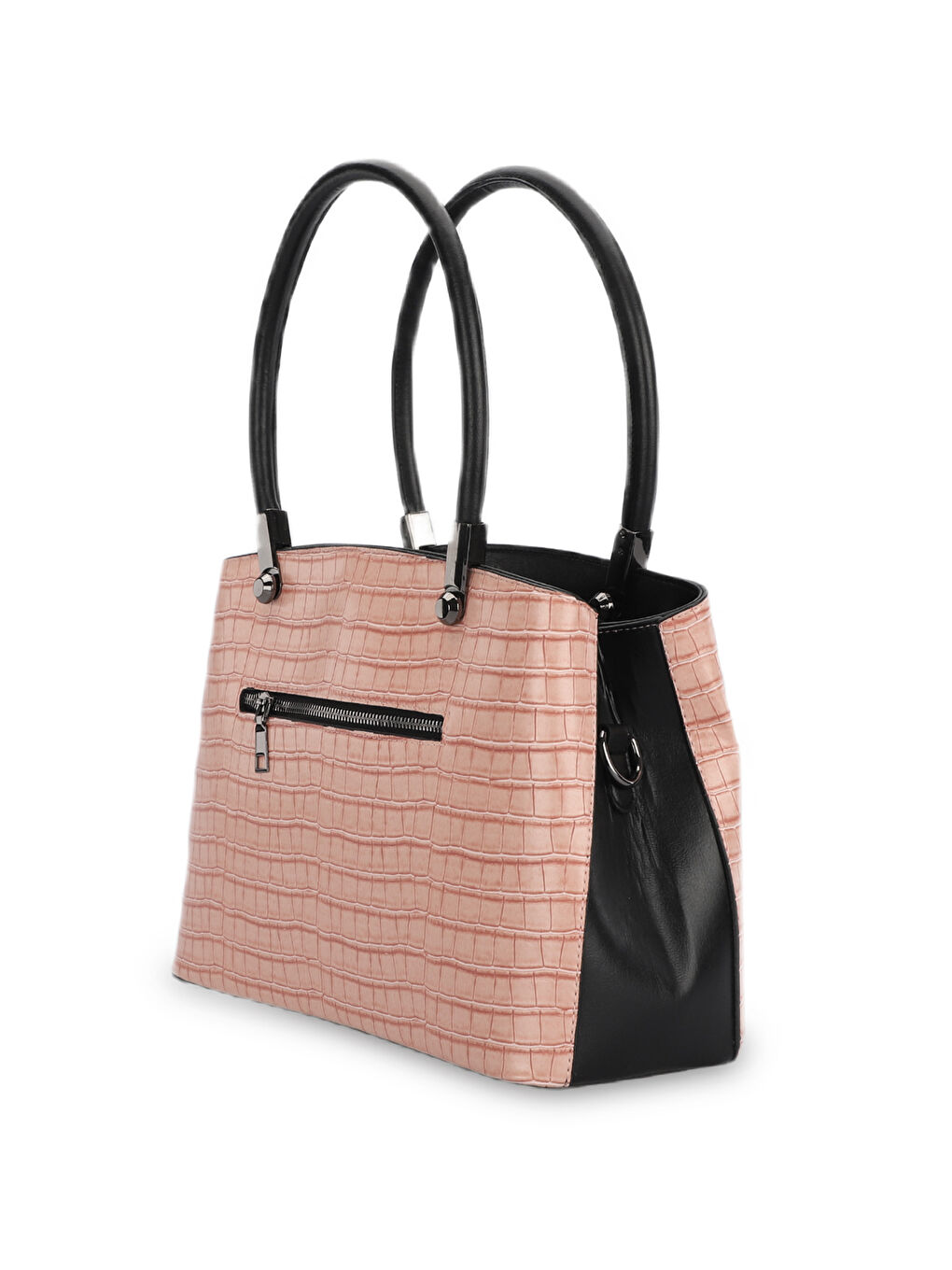 Pembe ROMA KROKO Kadın El Çantası Pudra-2