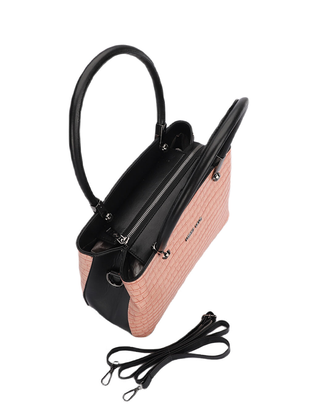 Pembe ROMA KROKO Kadın El Çantası Pudra-3