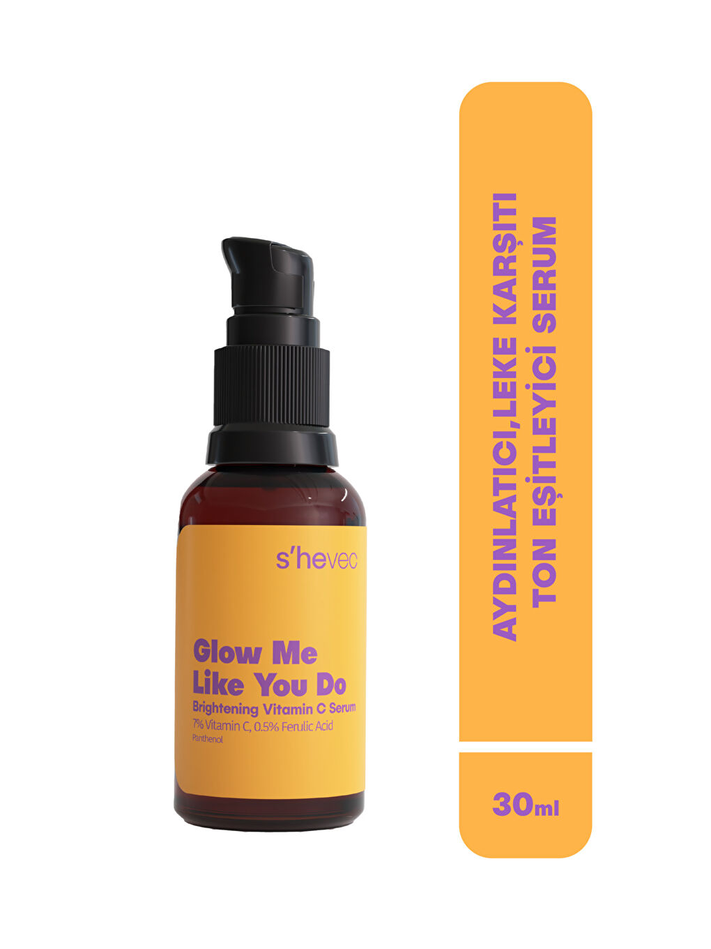 Aydınlatıcı, Leke Karşıtı ve Ton Eşitleyici C Vitamini Vegan 30 ml Serum Glow Me Like You Do