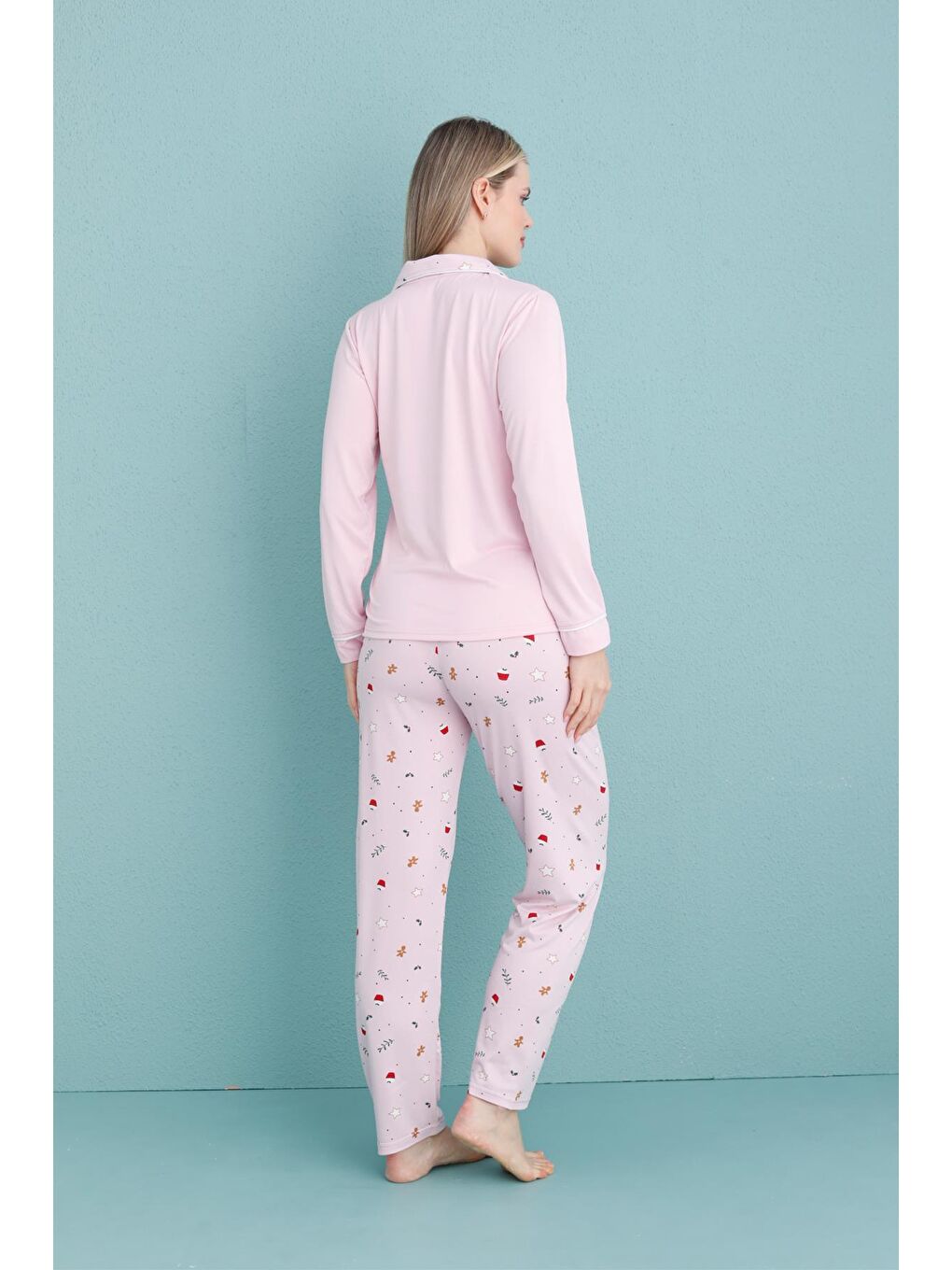 Kadın Milan Genç Önden Düğmeli Pijama Takımı | Pembe 50904-679-2