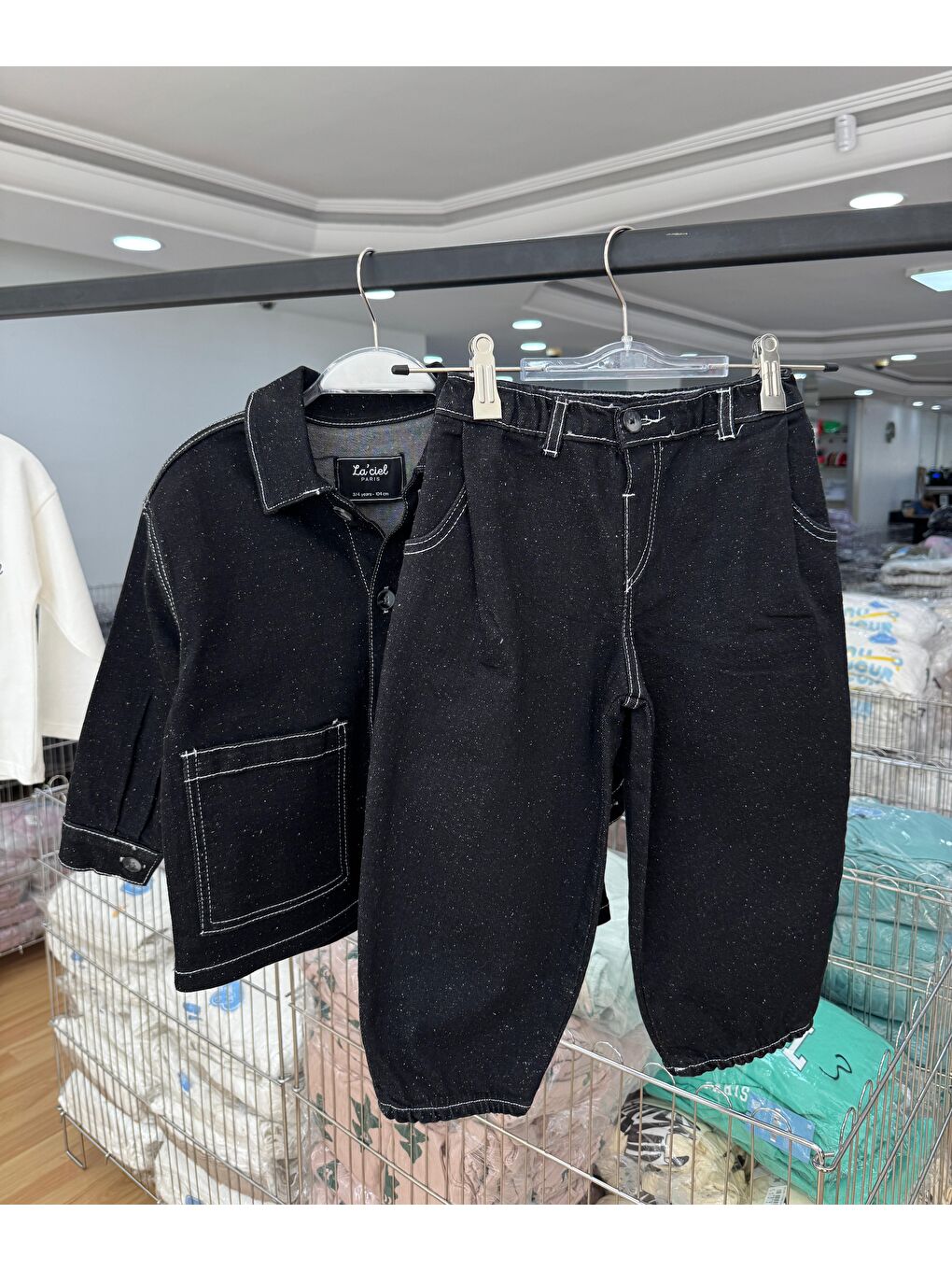 Erkek Çocuk Pamuklu Siyah Dikiş Detaylı Ceket Ve Pantolon Takım-5