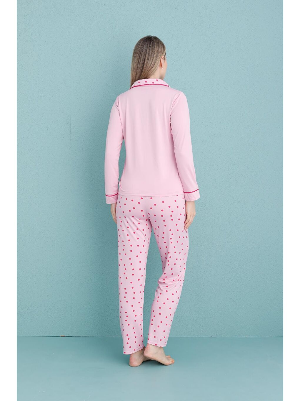 Kadın Milan Genç Önden Düğmeli Pijama Takımı | Pembe 50904-658-2