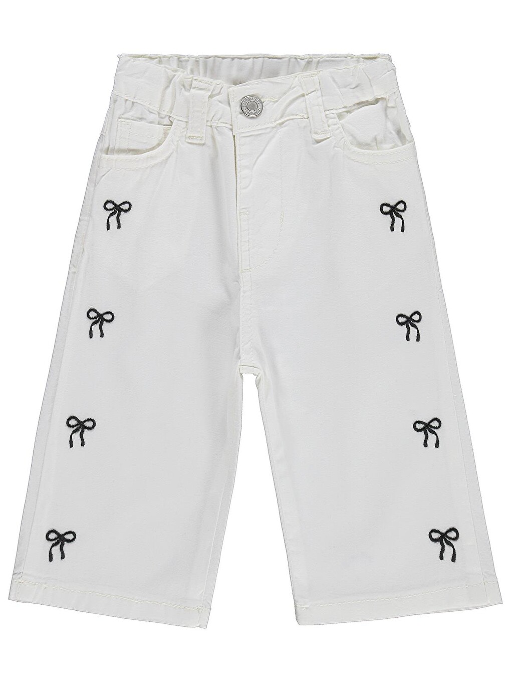 Baby Kız Bebek Fiyonklu 6-18 Ay Pantolon - Ekru