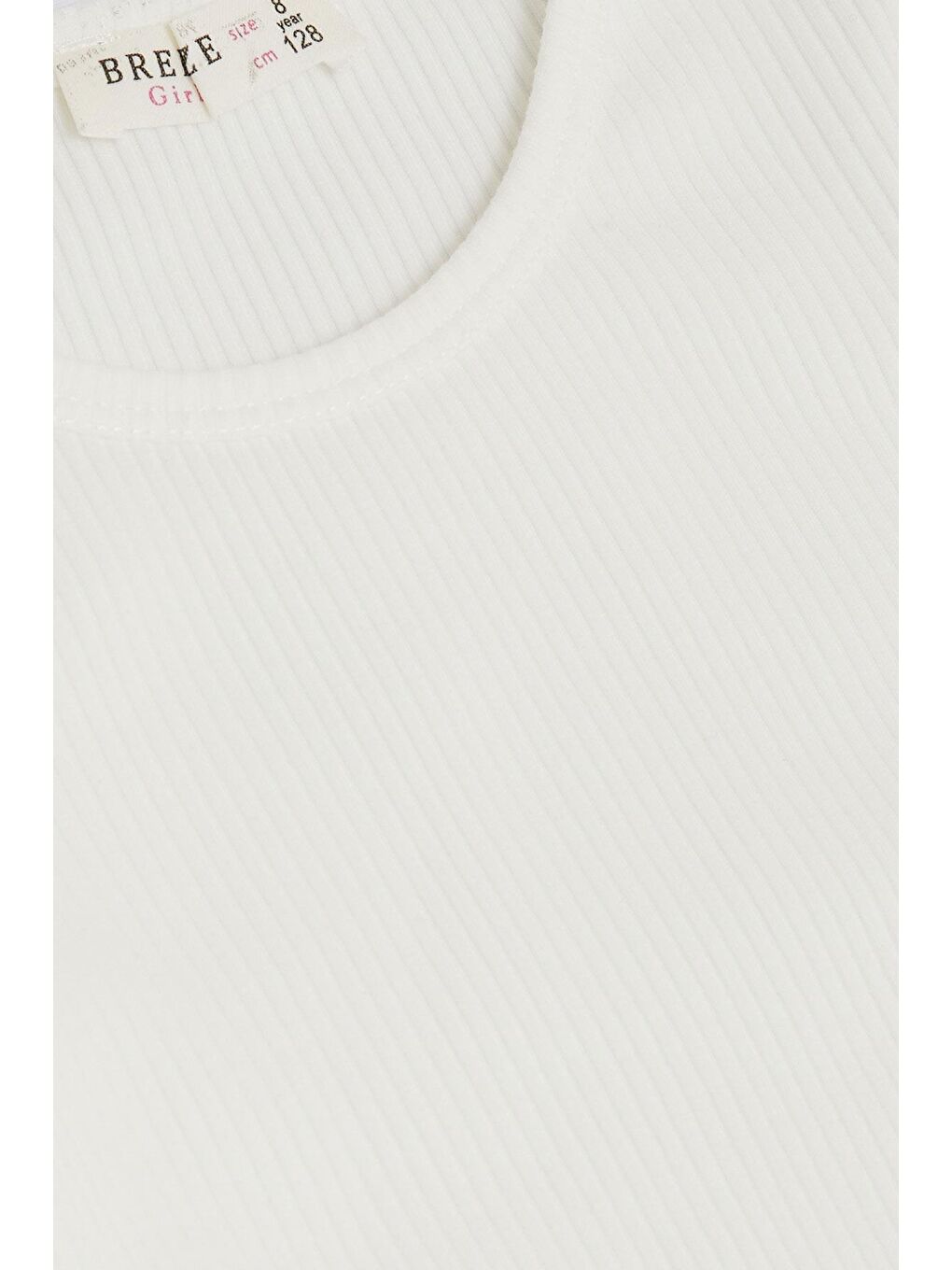 Kız Çocuk Crop Tişört Göbek Dekolte Detaylı Ekru (8-14 Yaş)-2