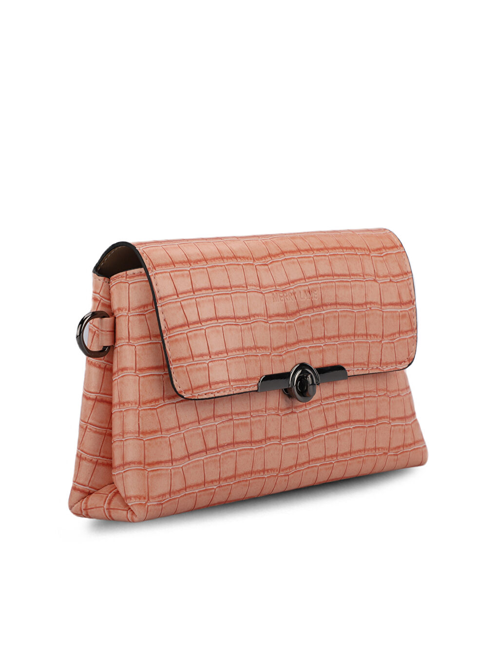 Pembe TORINO KROKO Kadın Omuz Çantası Pudra-1