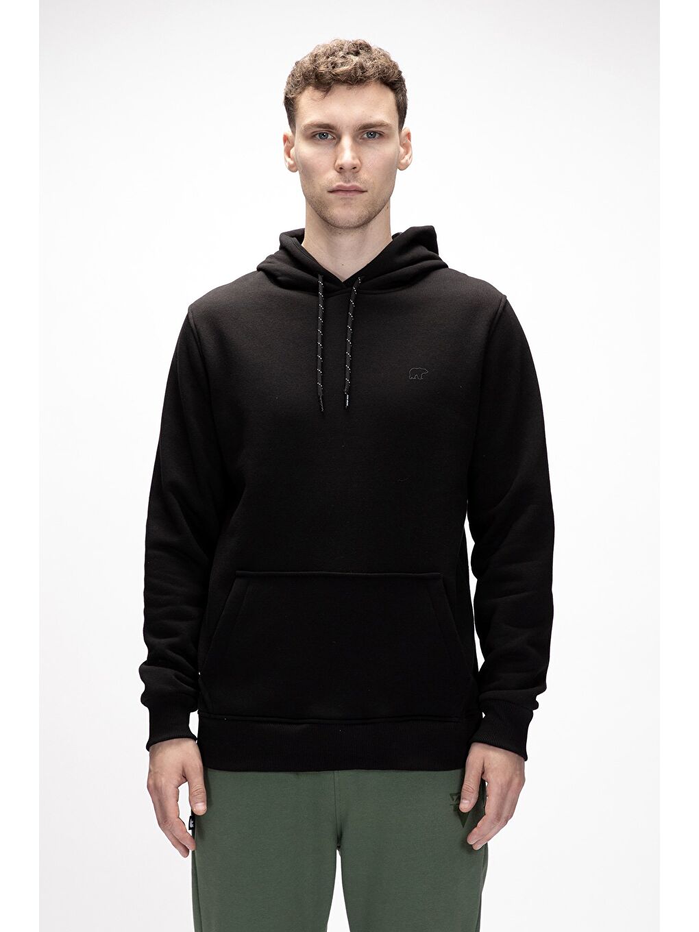 Siyah Sea Si̇yah Kapüşonlu Erkek Sweatshirt