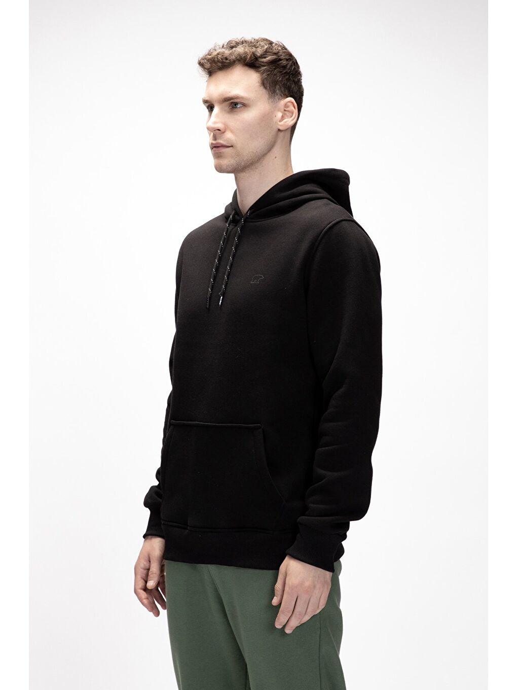 Siyah Sea Si̇yah Kapüşonlu Erkek Sweatshirt-1