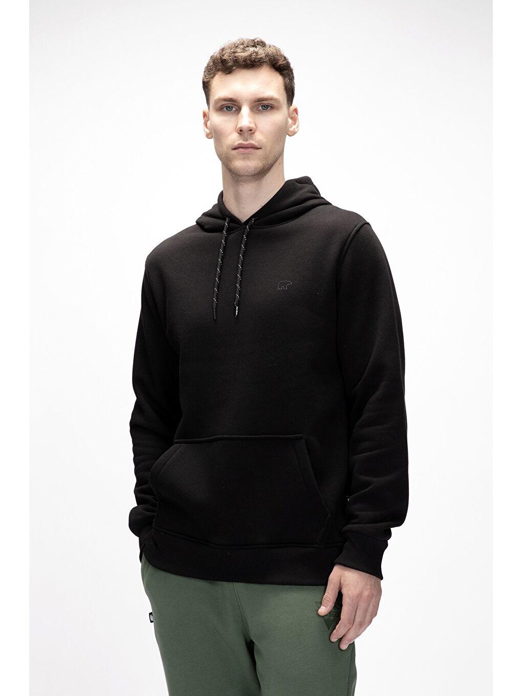 Siyah Sea Si̇yah Kapüşonlu Erkek Sweatshirt-3