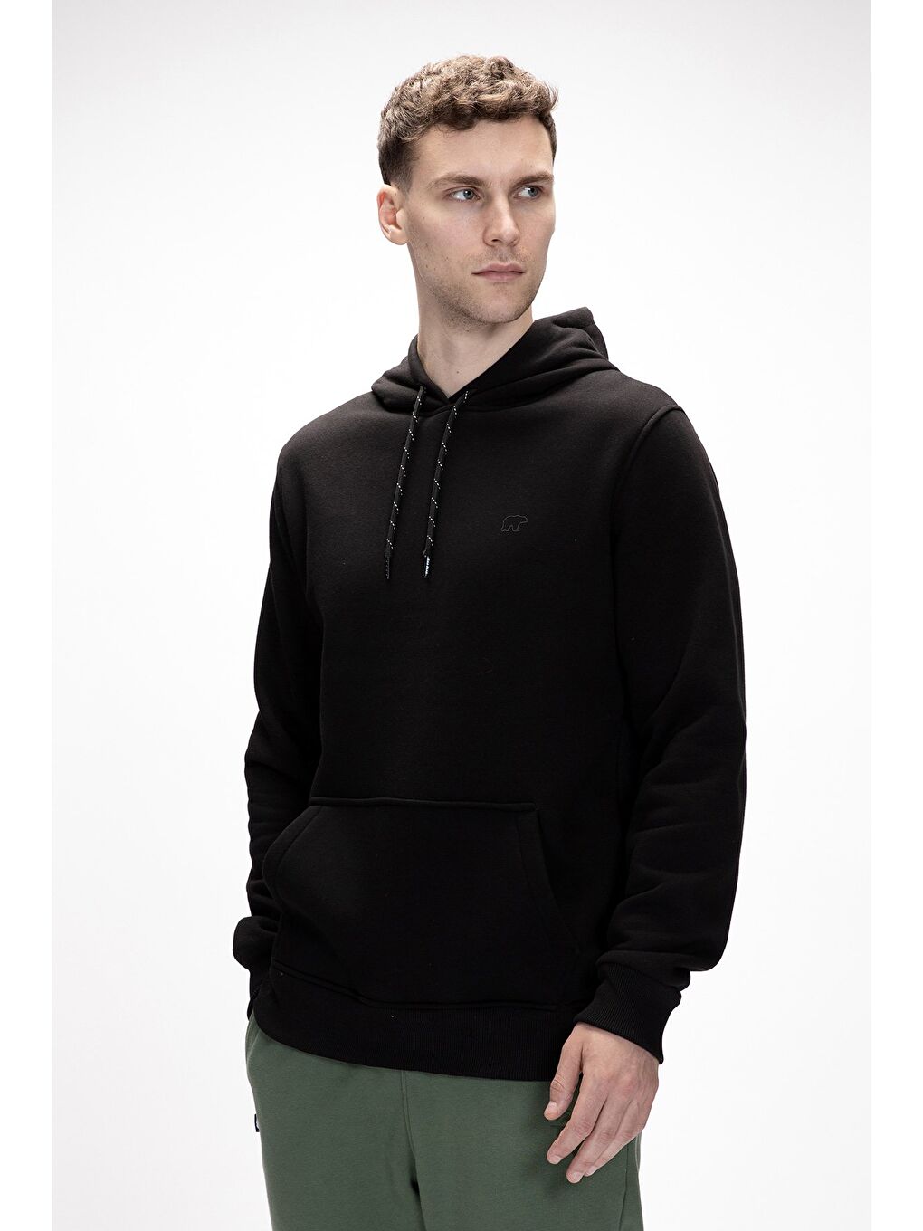 Siyah Sea Si̇yah Kapüşonlu Erkek Sweatshirt-4