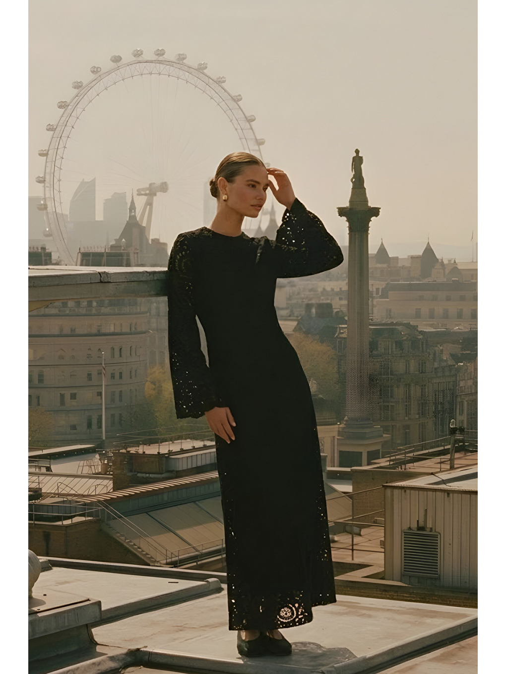 ARİA | Dantel Elbise Siyah-1