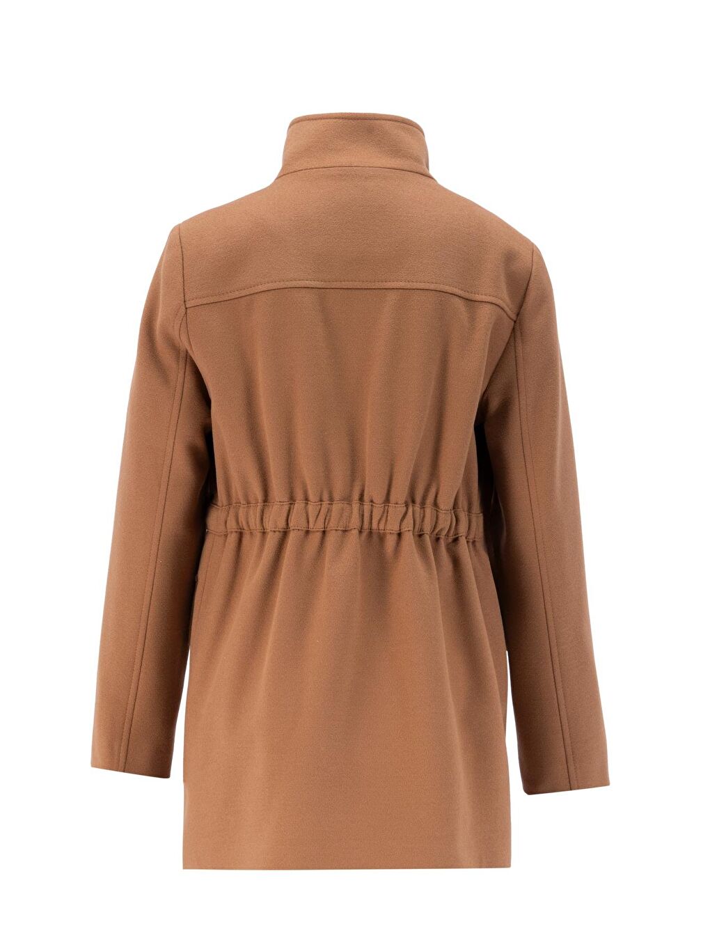 Kahverengi Beli Bağcıklı Kısa Kaban 24Kh7528 Taba-5