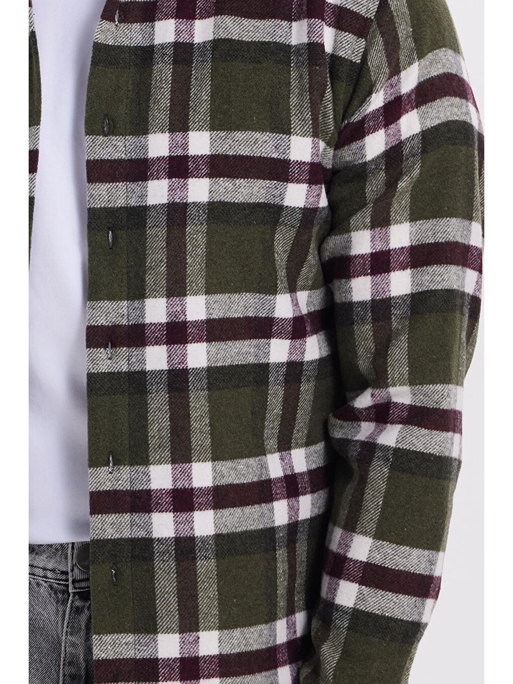 Karışık Erkek Slim Fit Dar Kesim Kareli Kışlık Oduncu Gömlek-2