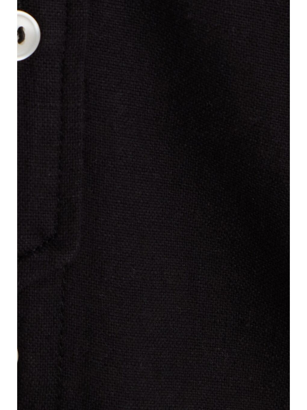 Erkek Regular Fit Klasik Kesim %100 Pamuk Keten Doku Tek Cepli Siyah Gömlek-5