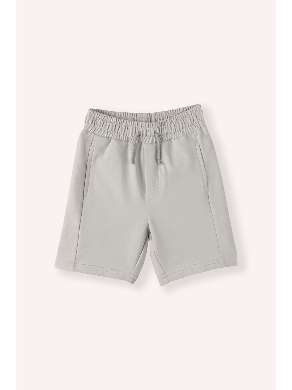 Erkek Çocuk Beli Lastikli Örme Şort Gri