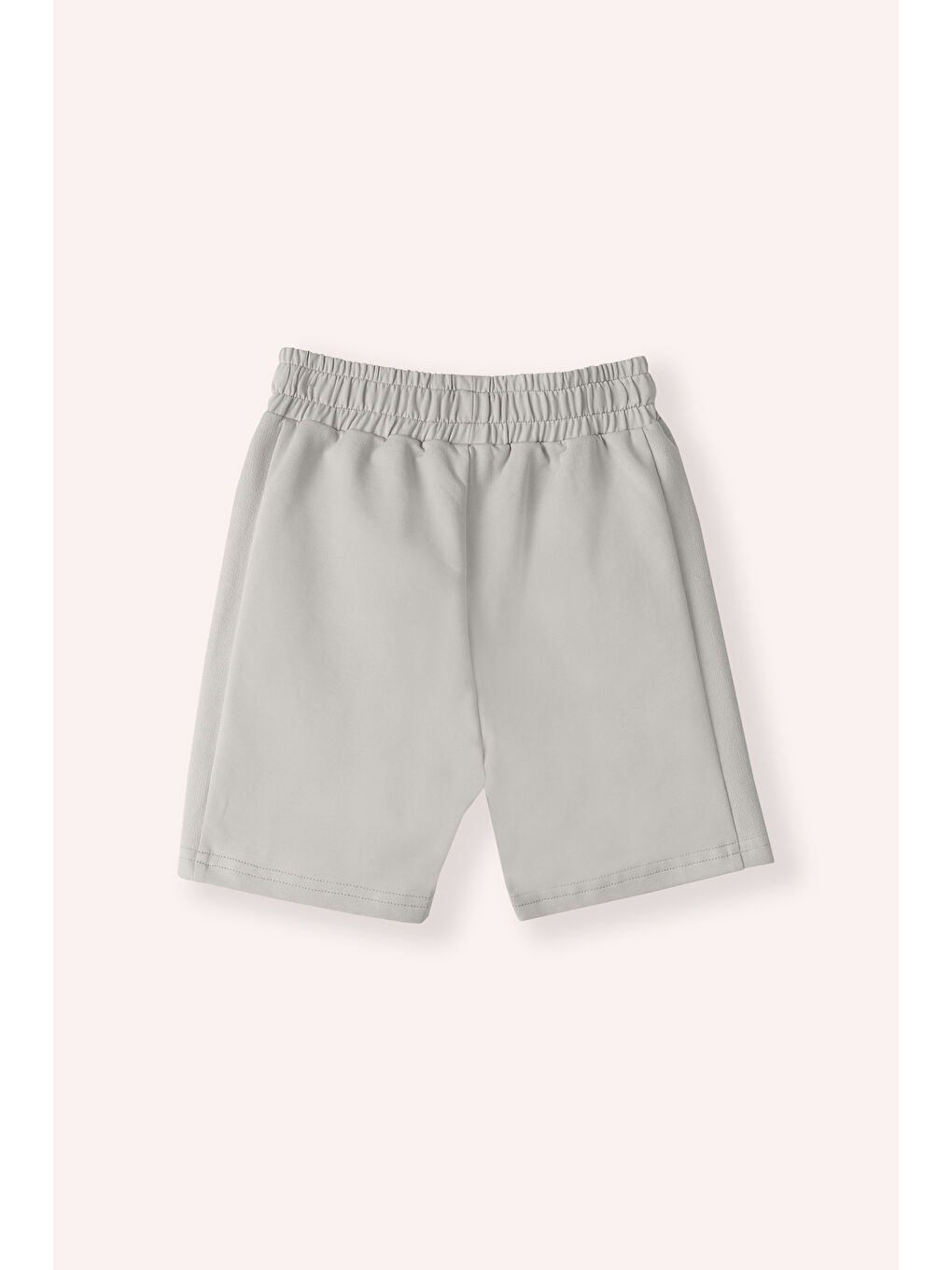 Erkek Çocuk Beli Lastikli Örme Şort Gri-1