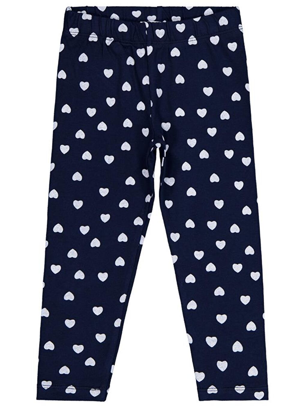 Lacivert Girls Kalp Baskılı 2-5 Yaş Tayt