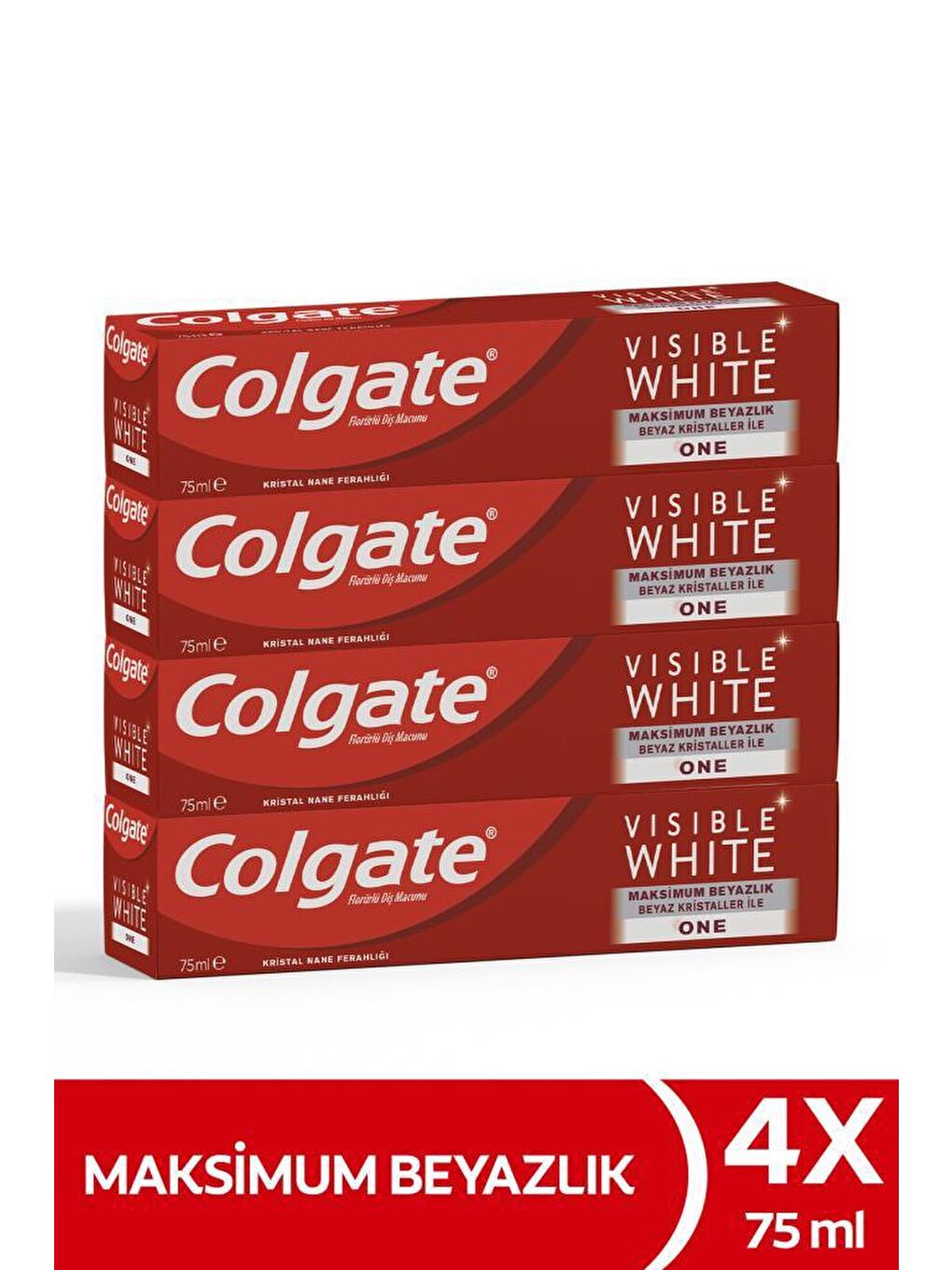 Colgate Beyaz Visible White Maksimum Beyazlık Beyazlatıcı Diş Macunu 75 ml x4 Adet - 1