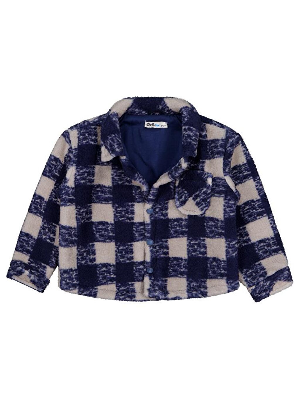 Lacivert Boys Ekoseli Welsoft 2-5 Yaş Gömlek