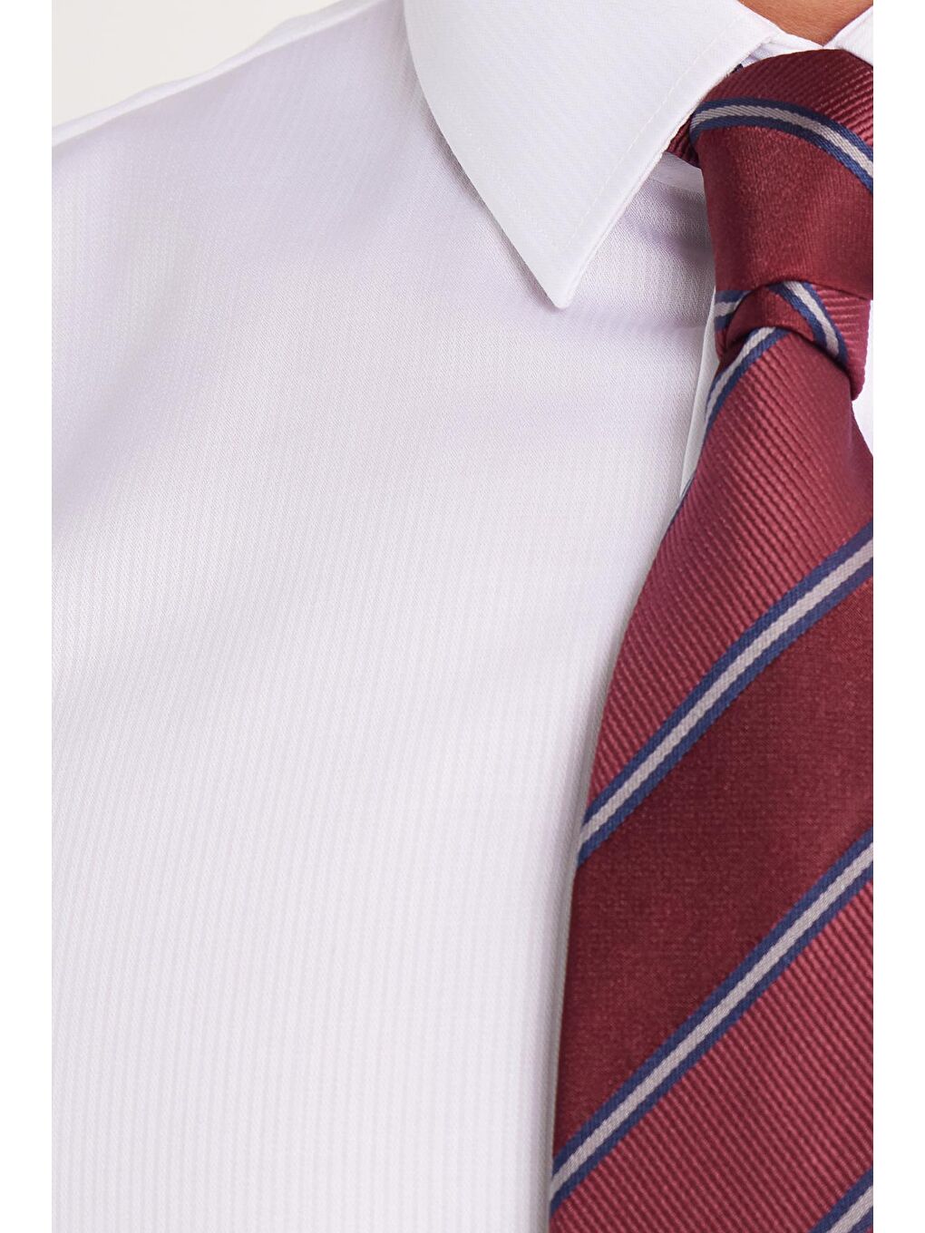 Slim Fit Beyaz Non-Iron %100 Pamuk Doğa Dostu Ekoteks Belgeli Ütü Gerektirmez Gömlek-2