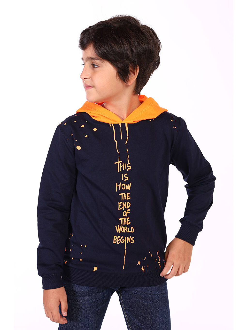 Toontoykids Lacivert Erkek Çocuk Neon Detaylı Sweatshirt