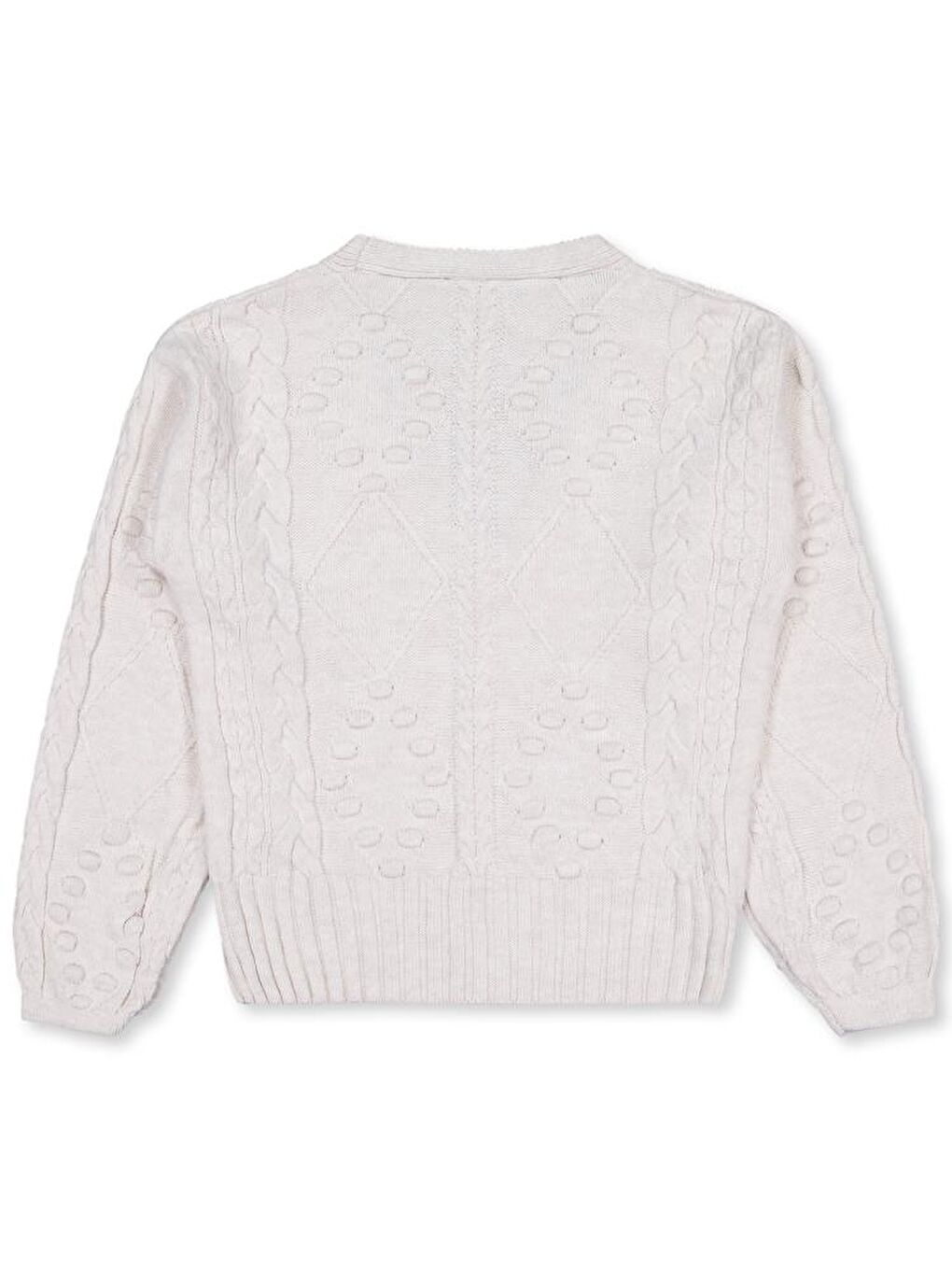 Bej Girls Nohut Desenli 10-13 Yaş Hırka-1