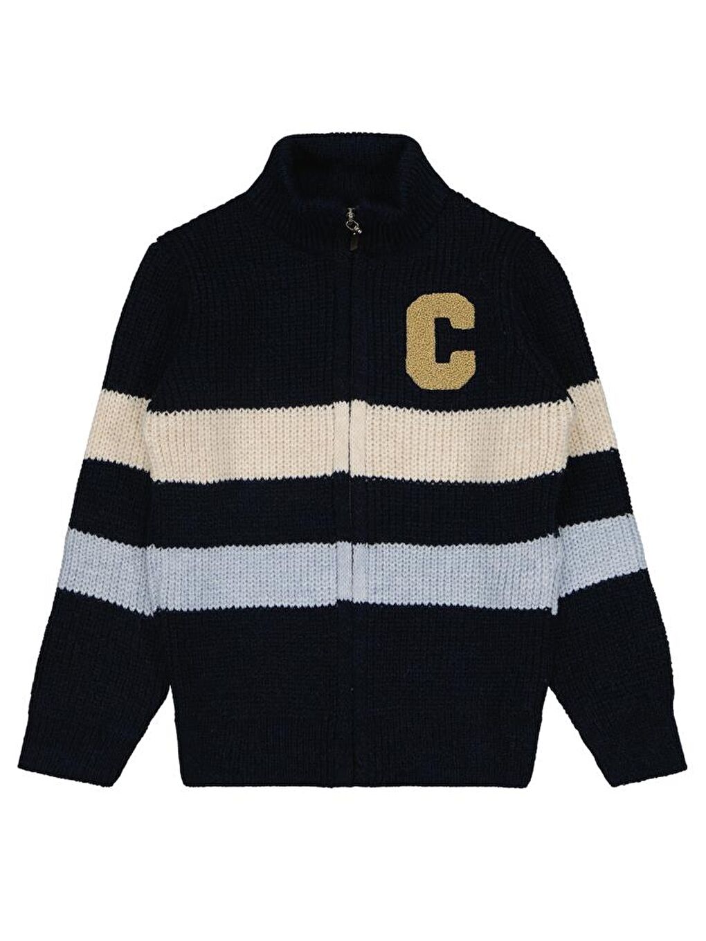 Lacivert Boys C Nakışlı Çizgili 6-9 Yaş Hırka