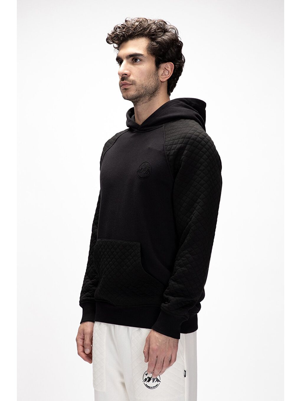 Siyah Grass Si̇yah Kapüşonlu Erkek Sweatshirt-1