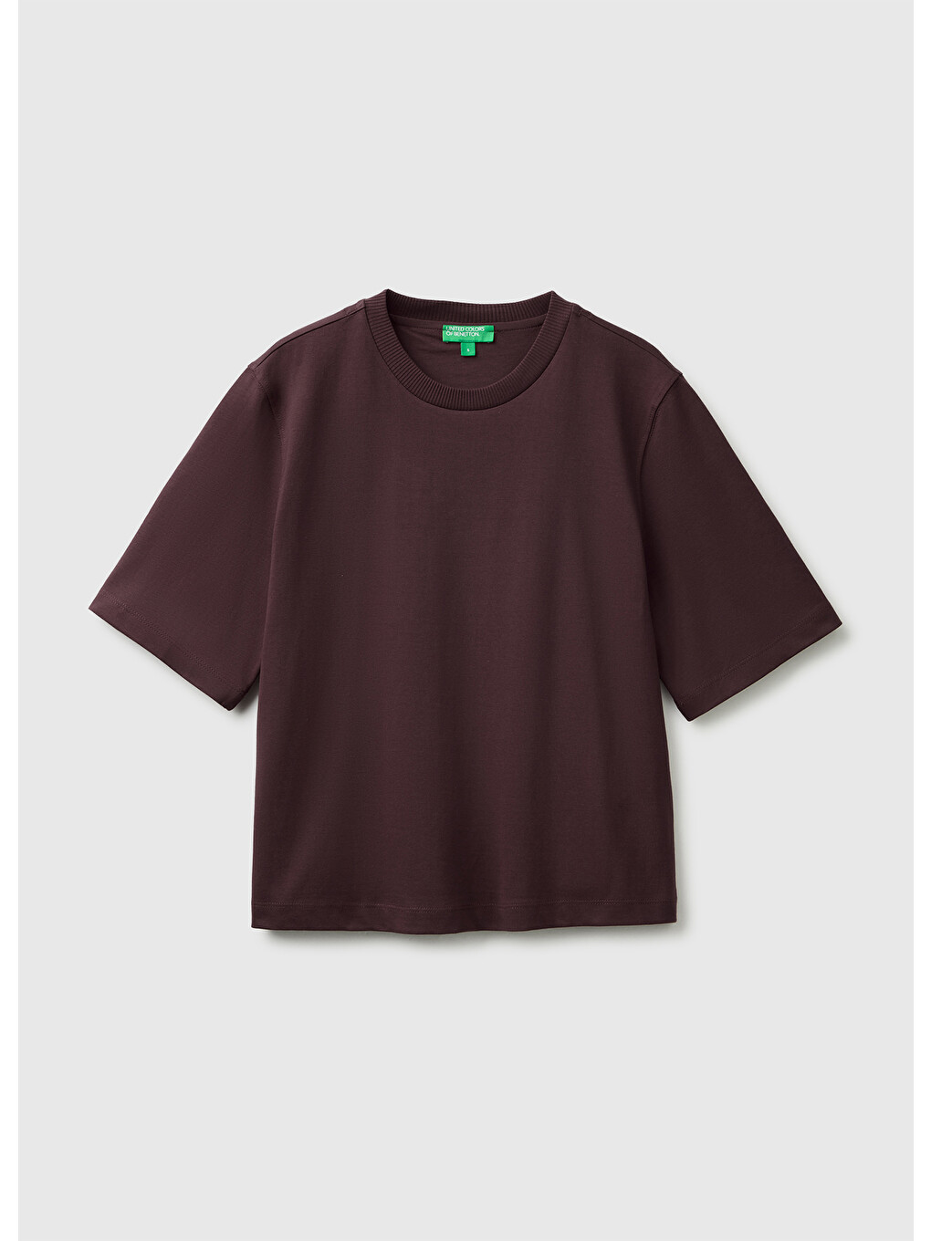 Kadın Kahverengi %100 Pamuk Boxy Fit T-shirt