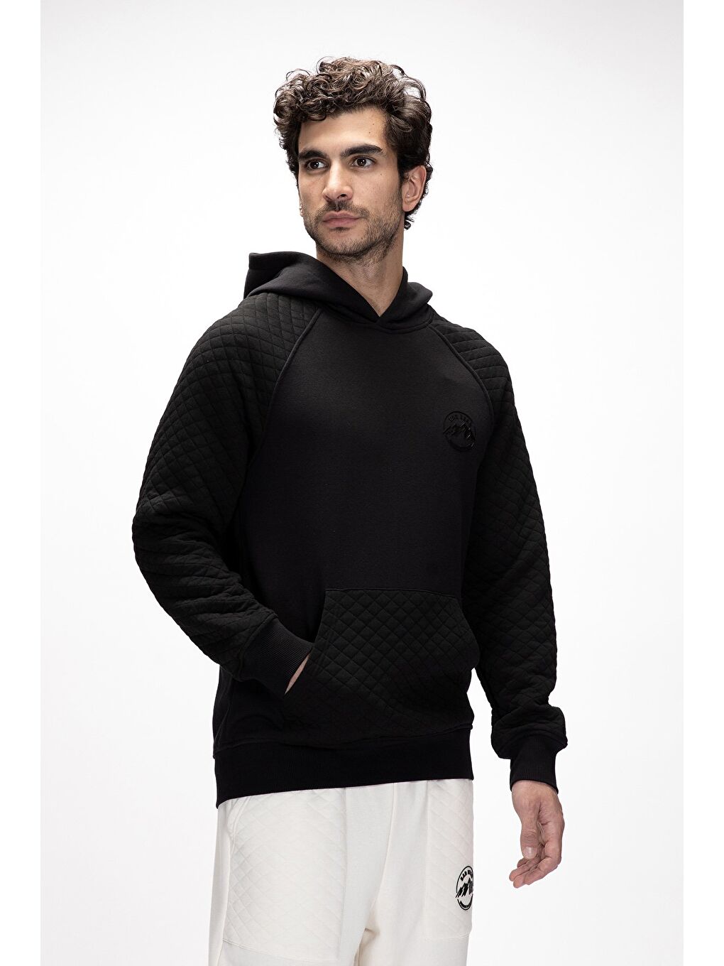 Siyah Grass Si̇yah Kapüşonlu Erkek Sweatshirt-3