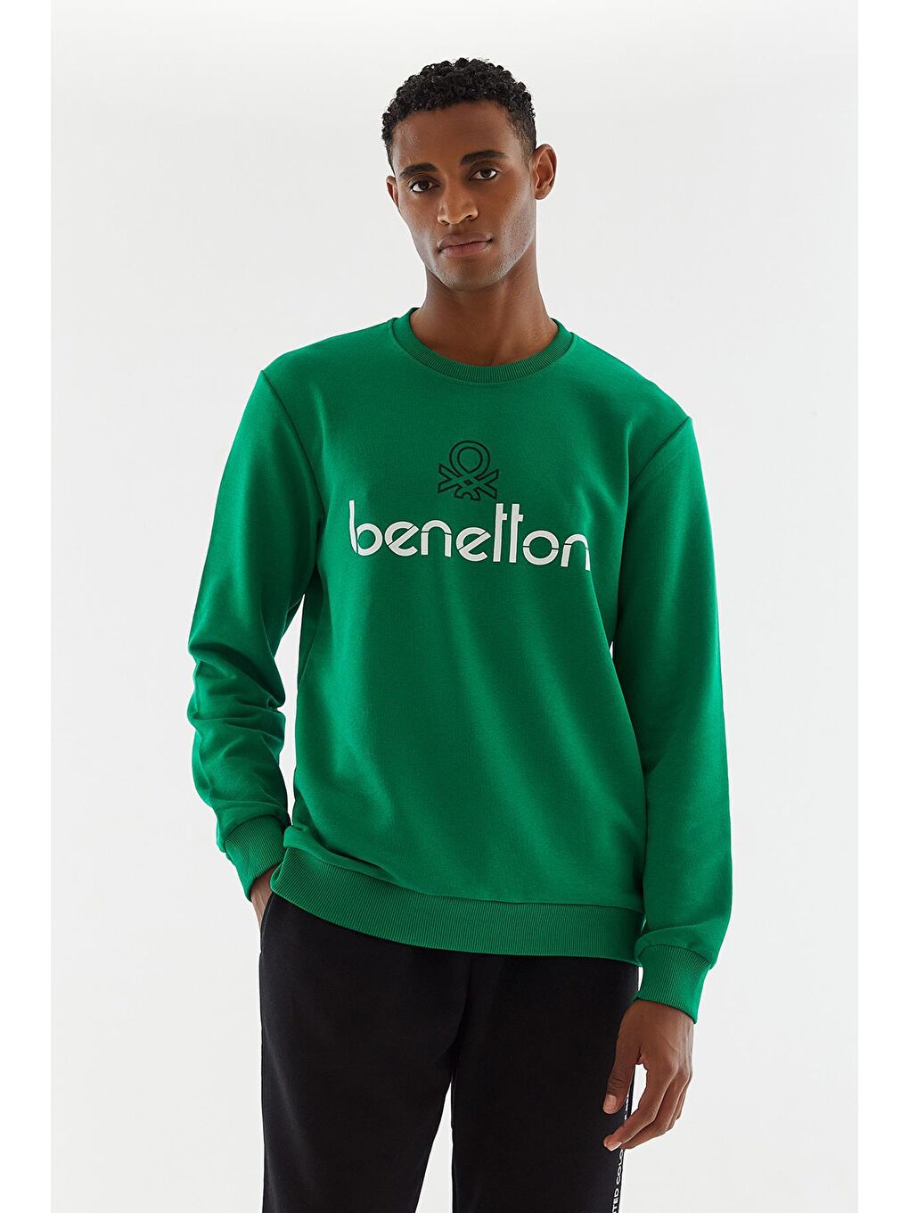 United Colors Of Benetton Yeşil Erkek Sweatshirt - 2