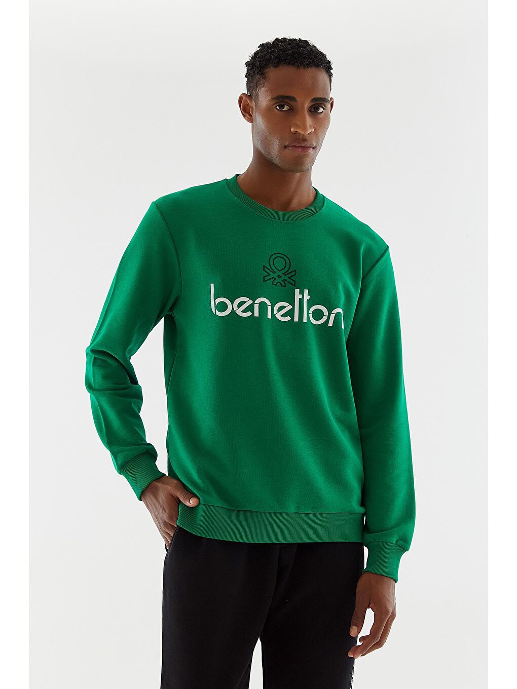 United Colors Of Benetton Yeşil Erkek Sweatshirt - 5