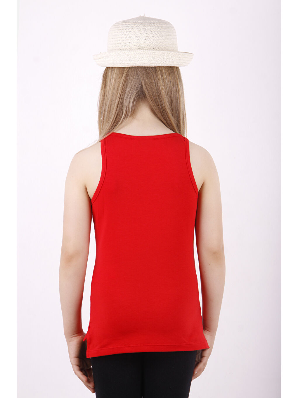 Kırmızı Kız Çocuk Omuz Şerit Aksesuarlı Atlet-2