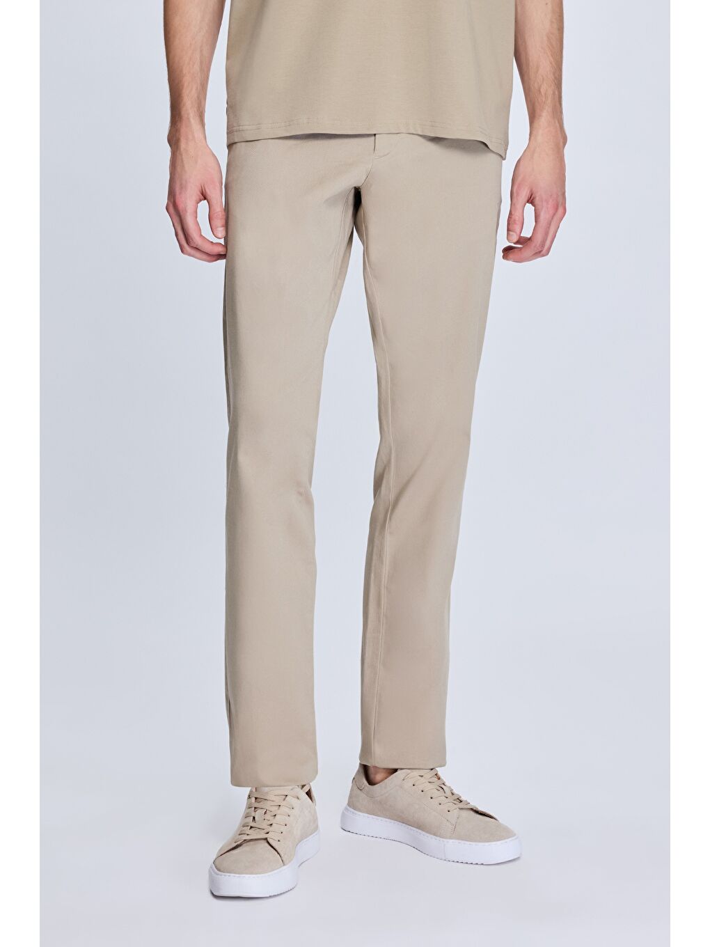 Bej Vizon Regular Fit Yandan Cepli Casual Kanvas Pantolon