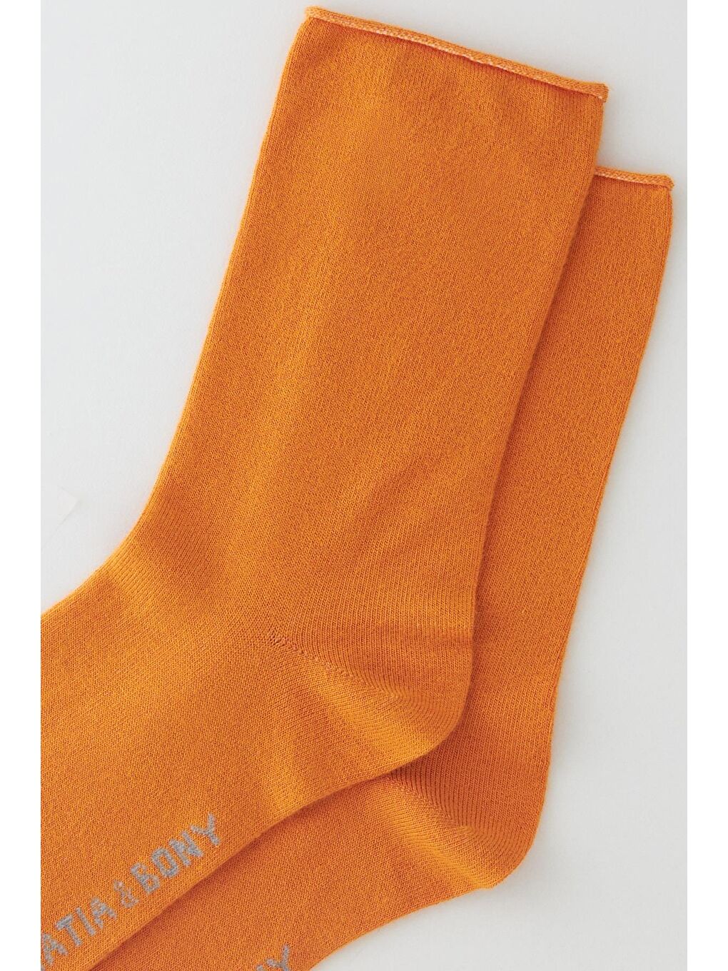 Kadın Neon Turuncu Renkli Lastiksiz Modal Kumaş İnce Soket Çorap-1