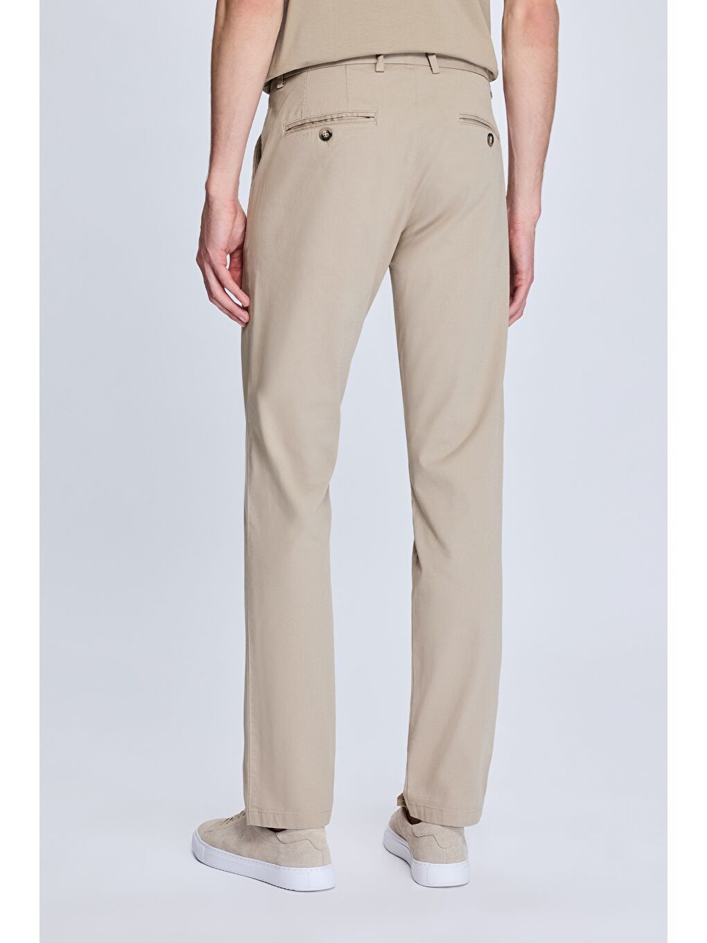 Bej Vizon Regular Fit Yandan Cepli Casual Kanvas Pantolon-3