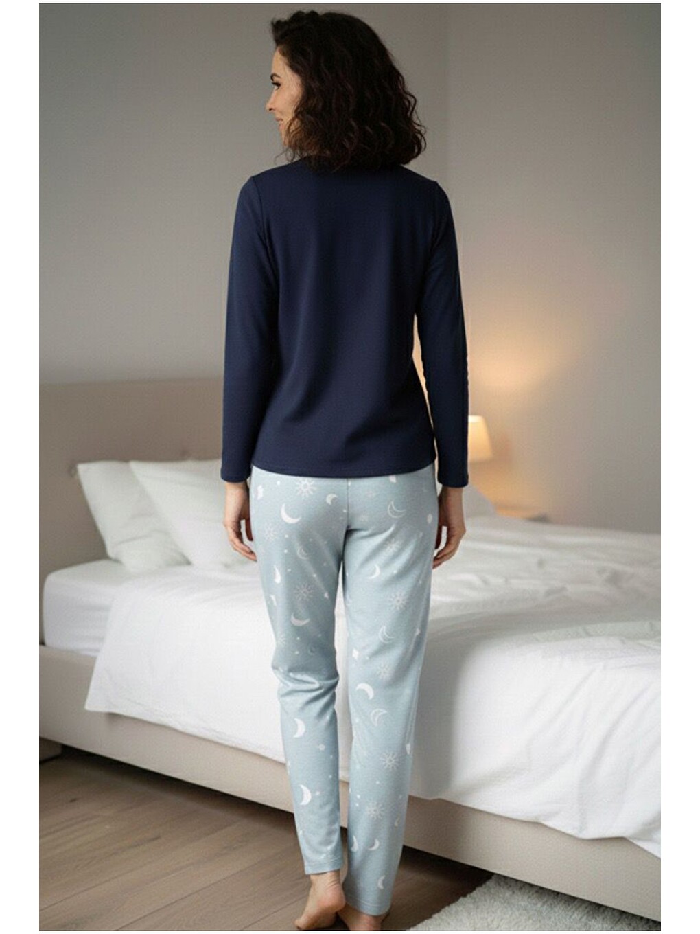 Karışık Pamuklu Örme Pijama Takım 7974-2