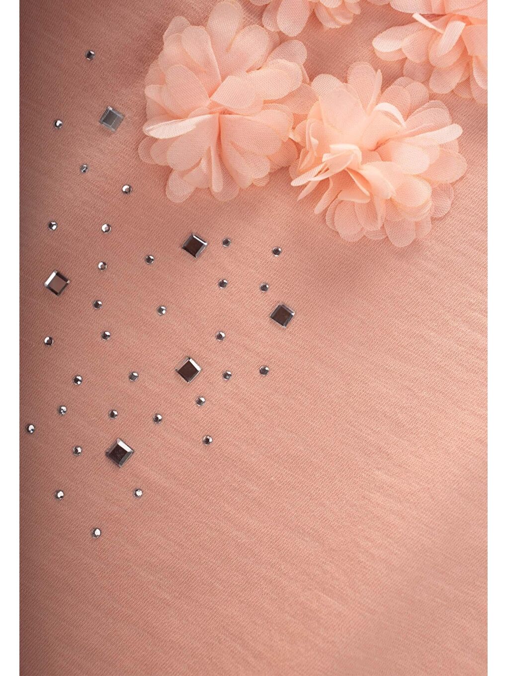 Turuncu Kız Çocuk Çiçek Tişört-2