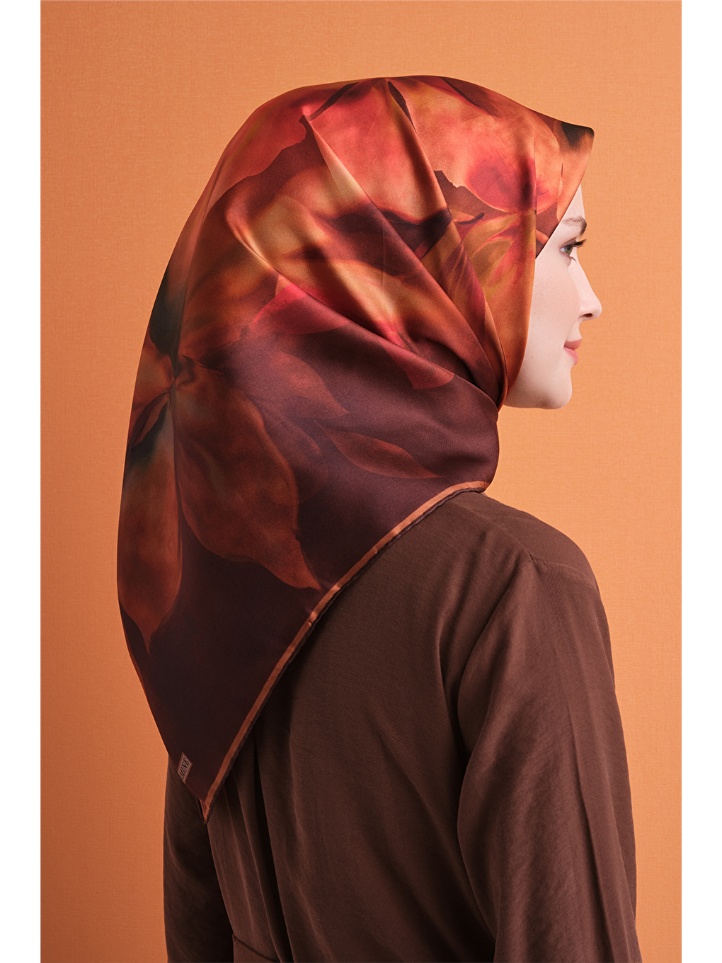 Turuncu Saf İpek Twill Eşarp 9603d 22-3