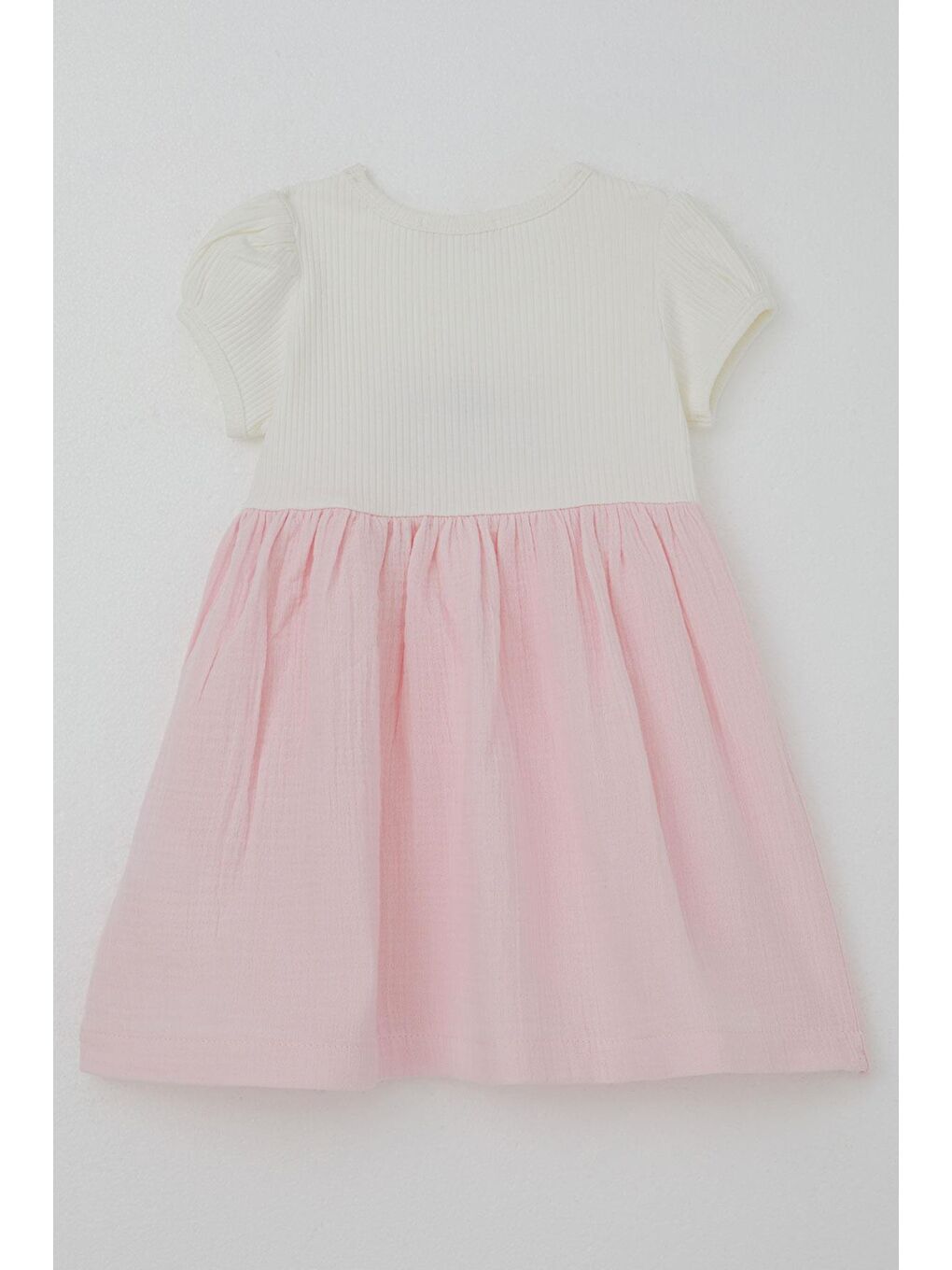 Kız Çocuk Elbise Çiçek & Yazı Nakışlı Ekru (3 Yaş)-1